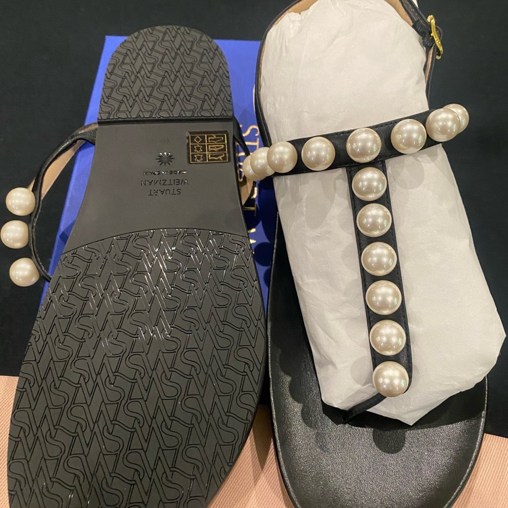 Brand new Stewart, Weitzman, Goldie, pearl leather sandals! - Picture 2 of 4